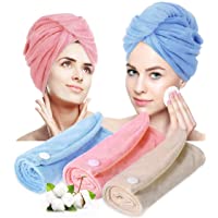 MMTX Toallas de Baño 3 pcs Toallas para Secar el Pelo Toalla Pelo Secado Rapido- Toalla Turbante para el Pelo de Coral…
